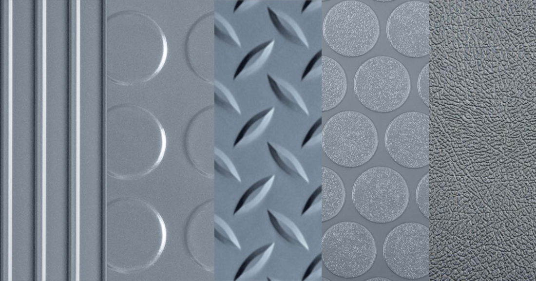 Best Uses for G-Floor® Coin™, Diamond Tread™, Levant™, Ribbed™ and Small Coin™ Textured Vinyl Flooring Rolls and Mats