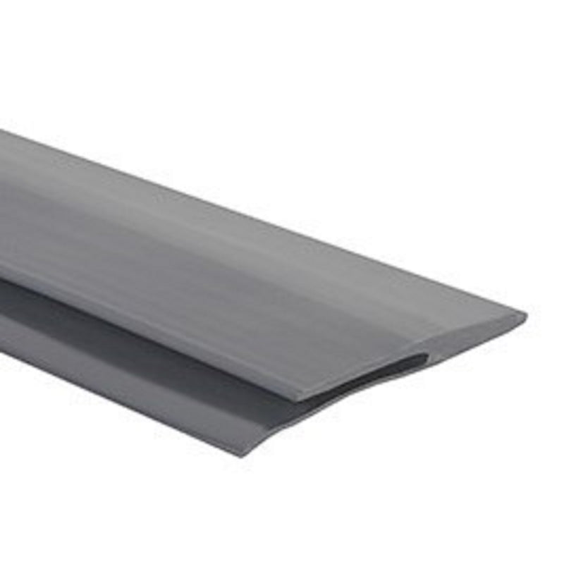 Cross section of gray vinyl edge trim