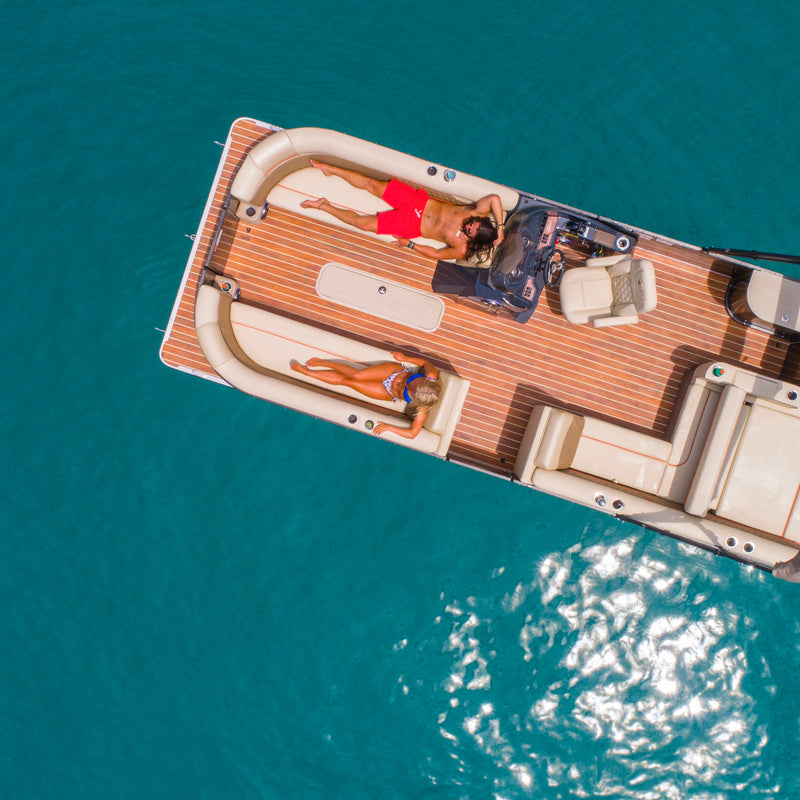 AquaTread® vinyl marine flooring on Pontoon boat