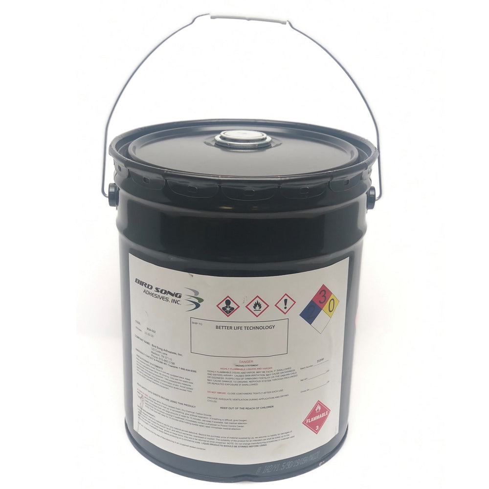 Black tub of adhesive