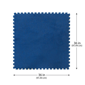 36 inch by 36 inch carpet bonded foam gym tile with interlocking puzzle edge design