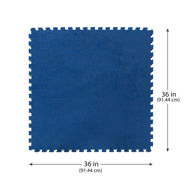 36 inch by 36 inch carpet bonded foam gym tile with interlocking puzzle edge design