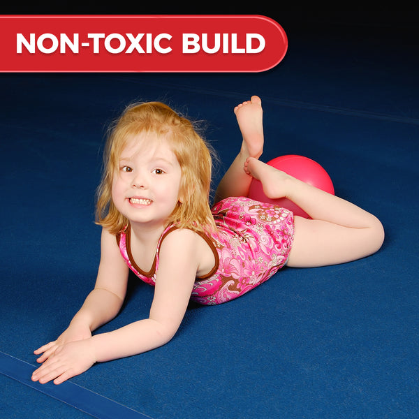 Child playing on carpet bonded foam gym flooring tiles designed for impact absorption