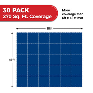 30 pack carpet bonded foam gym flooring tiles covering 270 square feet with 36 inch interlocking tiles