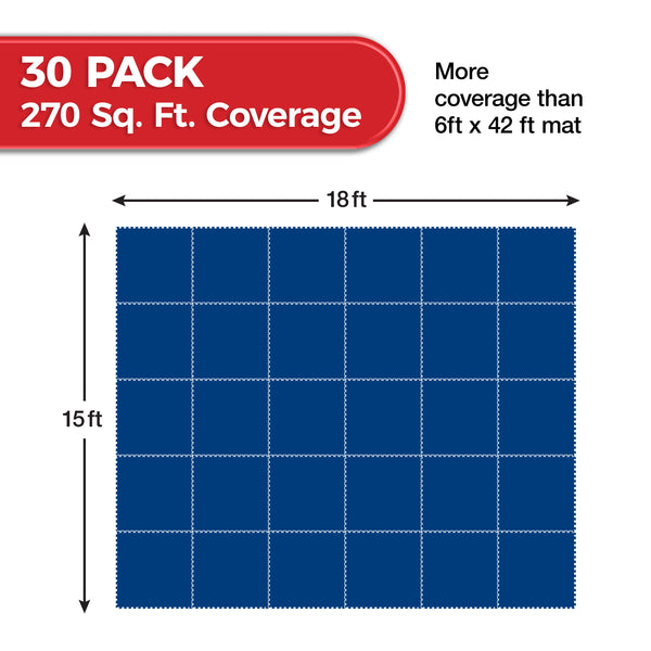 30 pack carpet bonded foam gym flooring tiles covering 270 square feet with 36 inch interlocking tiles