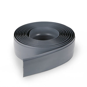 Coiled Slate Grey vinyl edge trim on white background