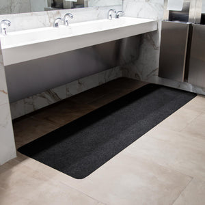 Grey Drip & Dry Universal Restroom mat on bathroom floor