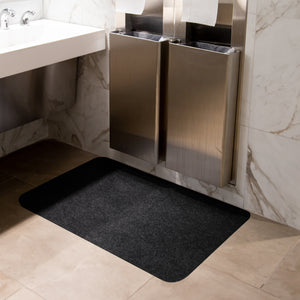 Grey Drip & Dry Universal Restroom mat on bathroom floor