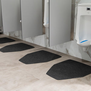 Grey Drip & Dry Urinal Mats beneath urinals