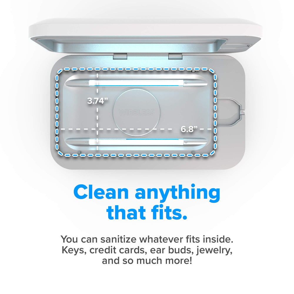 Diagram showing dimensions of Phonesoap device
