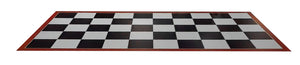 Imaged parking pad with dark red border