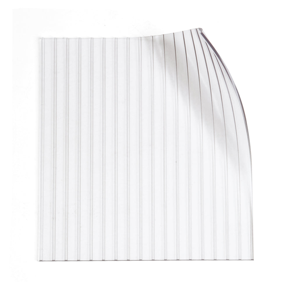 Swatch of clear Ribbed texture vinyl