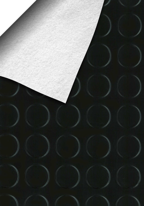 Midnight Black large Coin texture swatch with folded corner