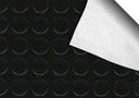 Swatch of Midnight Black large Coin texture with folded corner