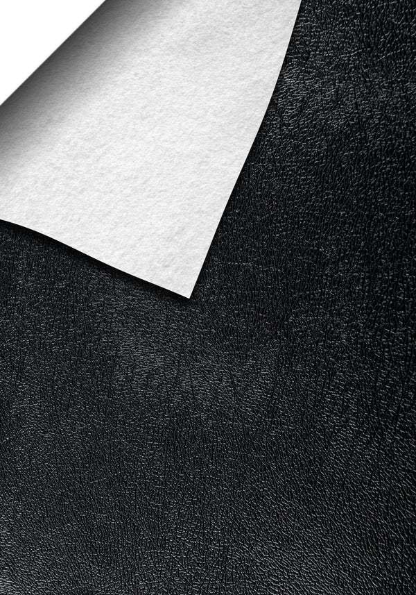 Midnight Black Levant texture swatch with folded corner