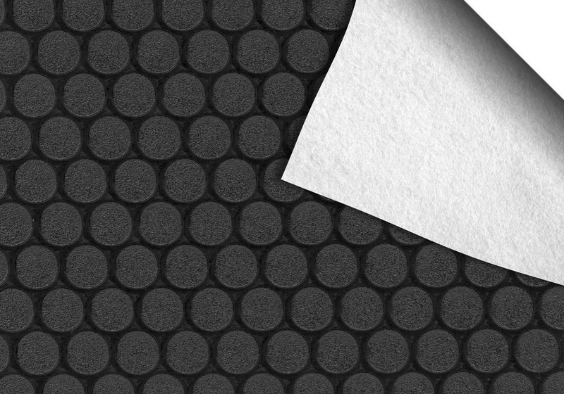 Midnight Black Small Coin texture swatch with folded corner