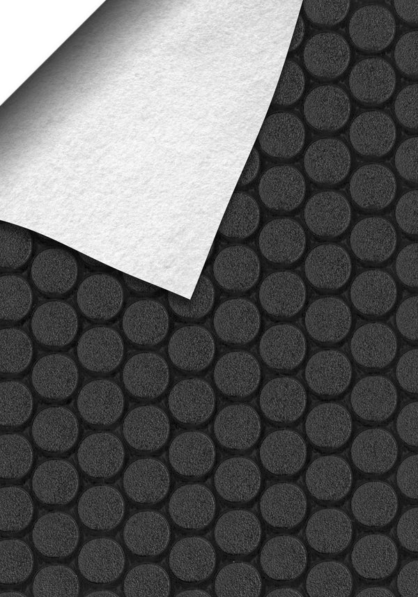 Midnight Black Small Coin texture swatch with folded corner